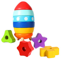 Magic Sensory - Wooden Rocket Stacker