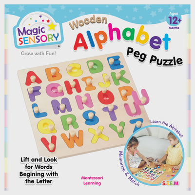Magic Sensory - Wooden Alphabet Peg Puzzle