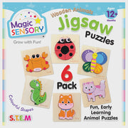 Magic Sensory - Wooden Animals Jigsaw Puzzles 6 pack