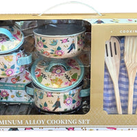 Floral Print Metal Cooking Set