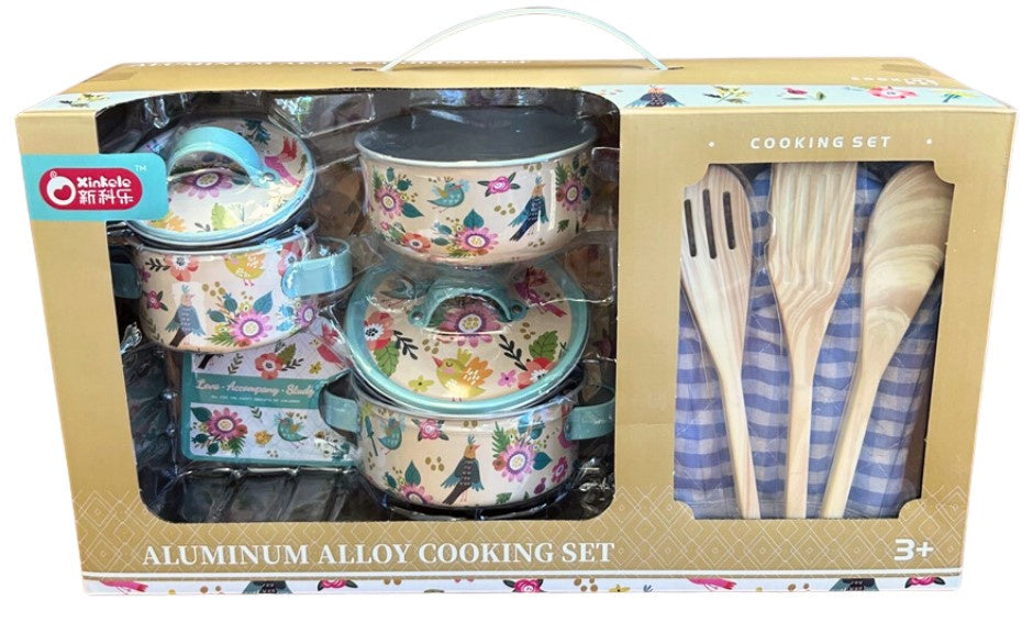 Floral Print Metal Cooking Set