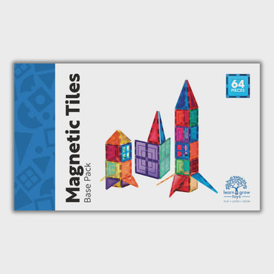Learn & Grow Toys - Magnetic Tiles Base Pack 64 piece