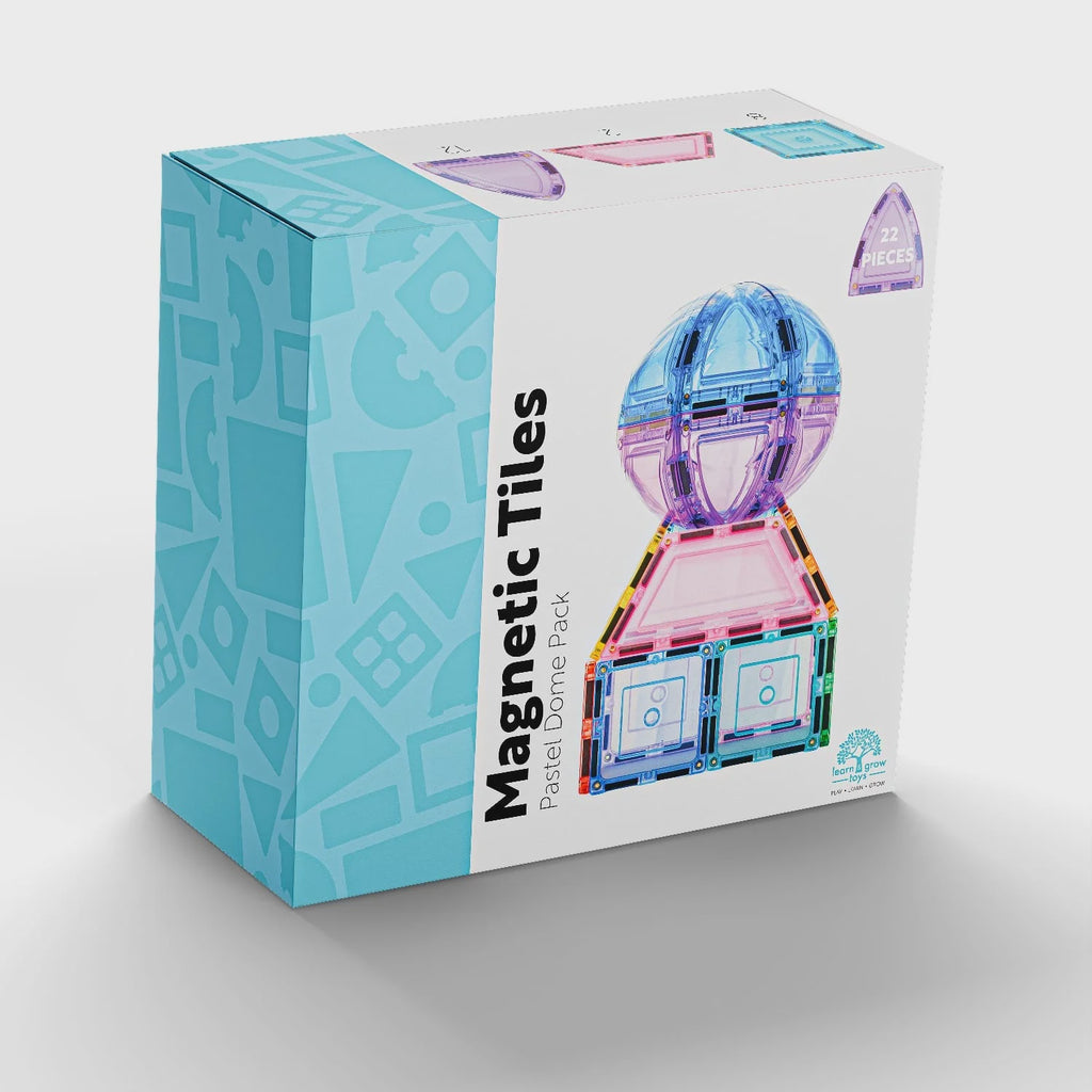 Learn & Grow Toys - Magnetic Tiles Dome Pack Pastel 22 piece