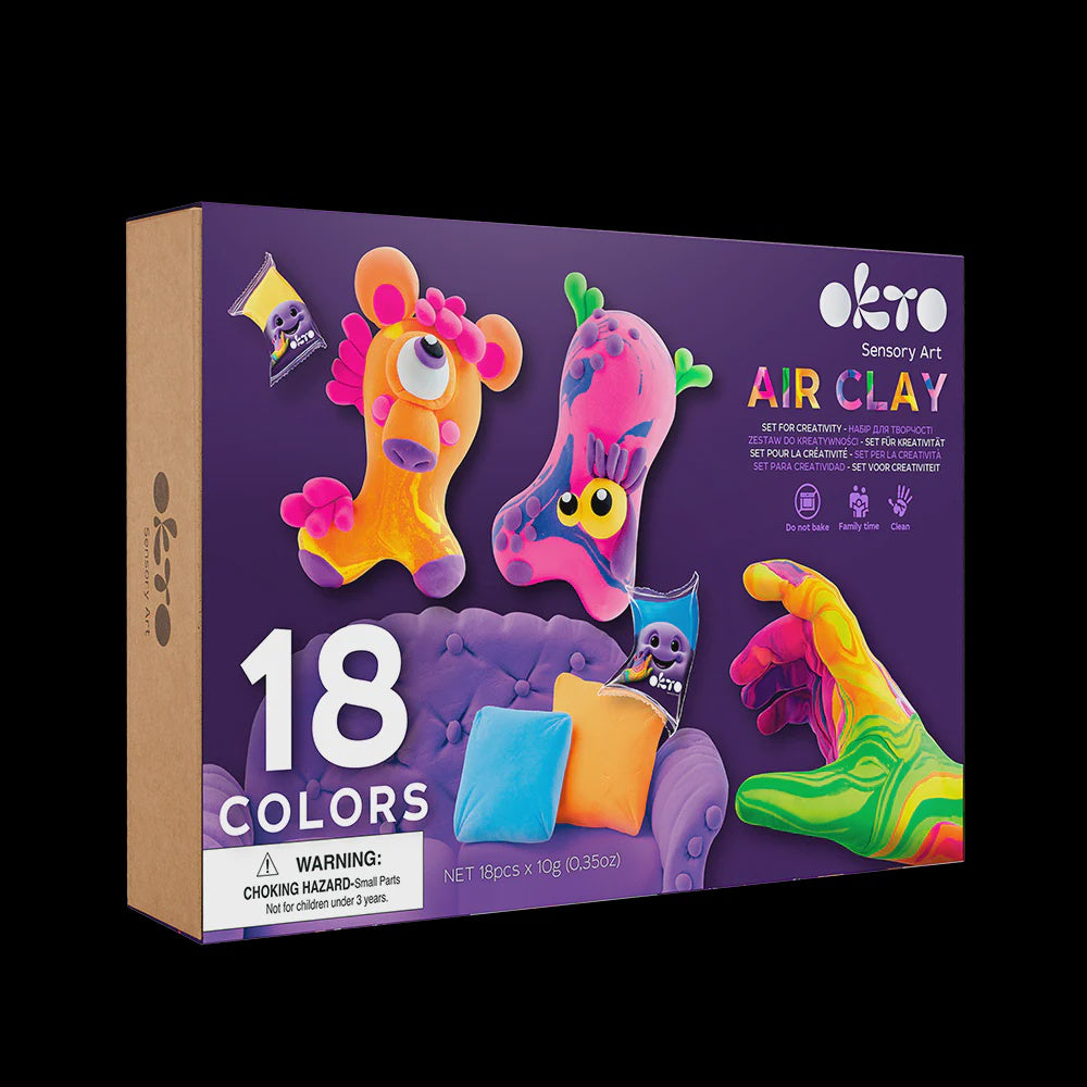 Okto Clay - Sensory Art 18 Colors Air Clay Creativity Set