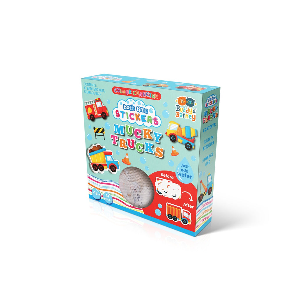 Buddy & Barney - Bath Time Stickers Colour Changing Mucky Trucks