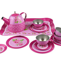 Champion - Tin Tea Set 15 piece Rose