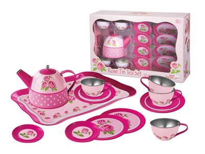 Champion - Tin Tea Set 15 piece Rose