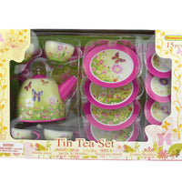 Champion - Tin Tea Set 15 piece Pink Butterfly