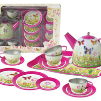 Champion - Tin Tea Set 15 piece Pink Butterfly