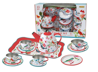 Champion - Tin Tea Set 15 piece Garden Birds