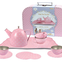 Champion - Tin Tea Set in Case Pink