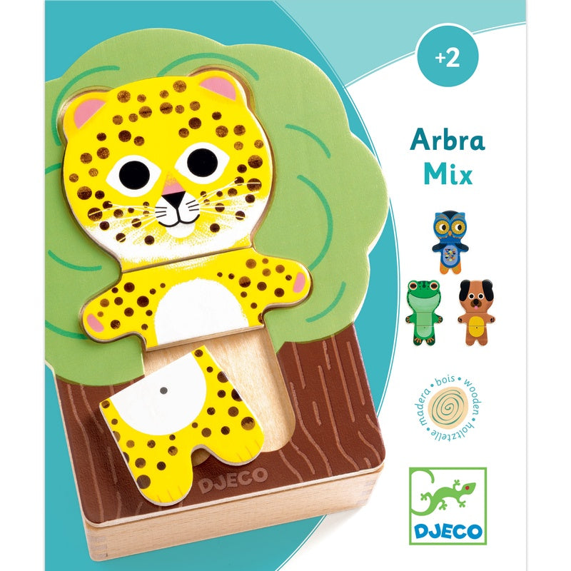 Djeco - Arbra Mix Wooden Animal Puzzle Set