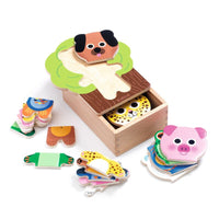 Djeco - Arbra Mix Wooden Animal Puzzle Set