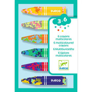 Djeco - Multicoloured Crayons 6 piece