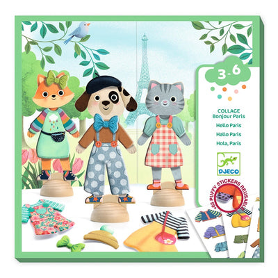 Djeco - Collage Sticker Dolls Hello Paris