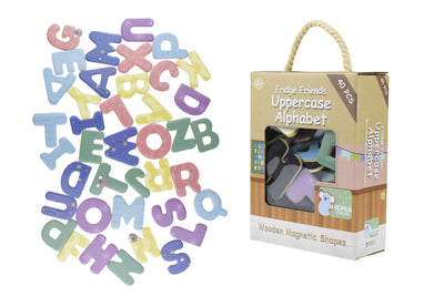 Kaper Kidz - Fridge Friends Wooden Magnetic Shapes Alphabet Uppercase