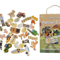 Kaper Kidz - Fridge Friends Wooden Magnetic Shapes Farm Animals NEW
