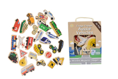 Kaper Kidz - Fridge Friends Wooden Magnetic Shapes Aussie Vehicles