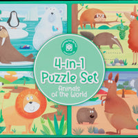 LCBF - 4-in-1 Puzzle Set Animals of the World