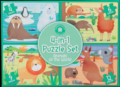 LCBF - 4-in-1 Puzzle Set Animals of the World