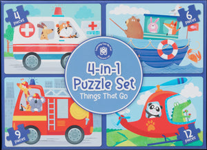 LCBF - 4-in-1 Puzzle Set Things that Go