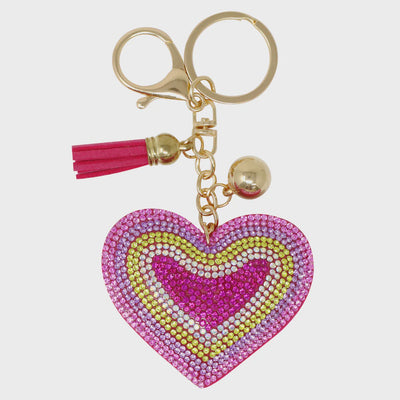 Pink Poppy - Bag Charm Rainbow Heart