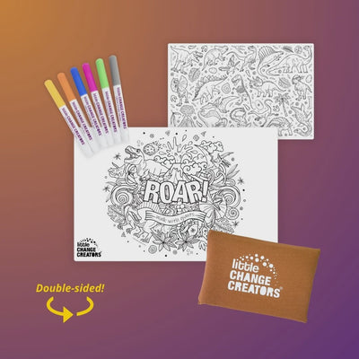 Little Change Creators - Re-Fun-Able Pocket Reusable Colouring Set Roar!