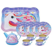Tin Tea Set 15 piece Unicorn