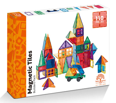 Learn & Grow Toys - Magnetic Tiles Builders Pack 110 piece