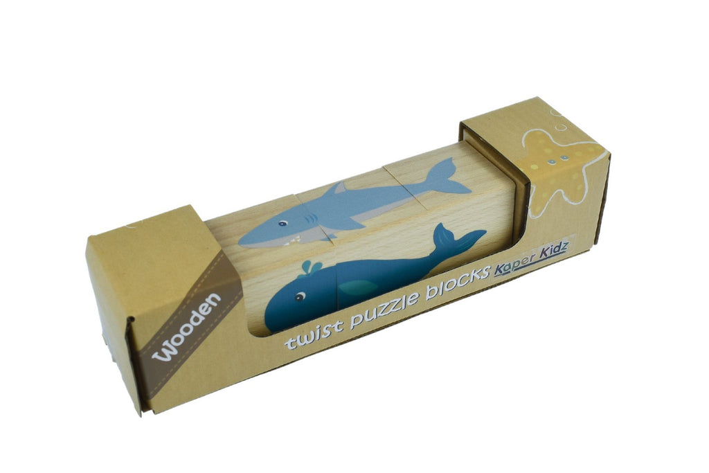 Kaper Kidz - Wooden Twist Puzzle Block Sea Animal
