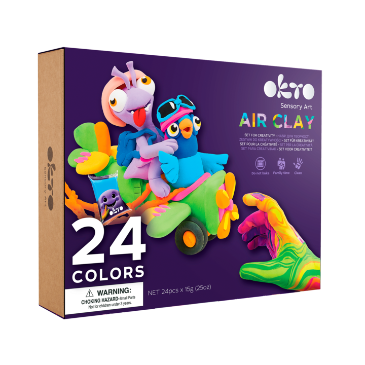 Okto Clay - Sensory Art 24 Colors Air Clay Creativity Set