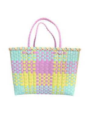 Nibbanah - Recycled Plastic Basket Adult Rectangle Assorted Colours