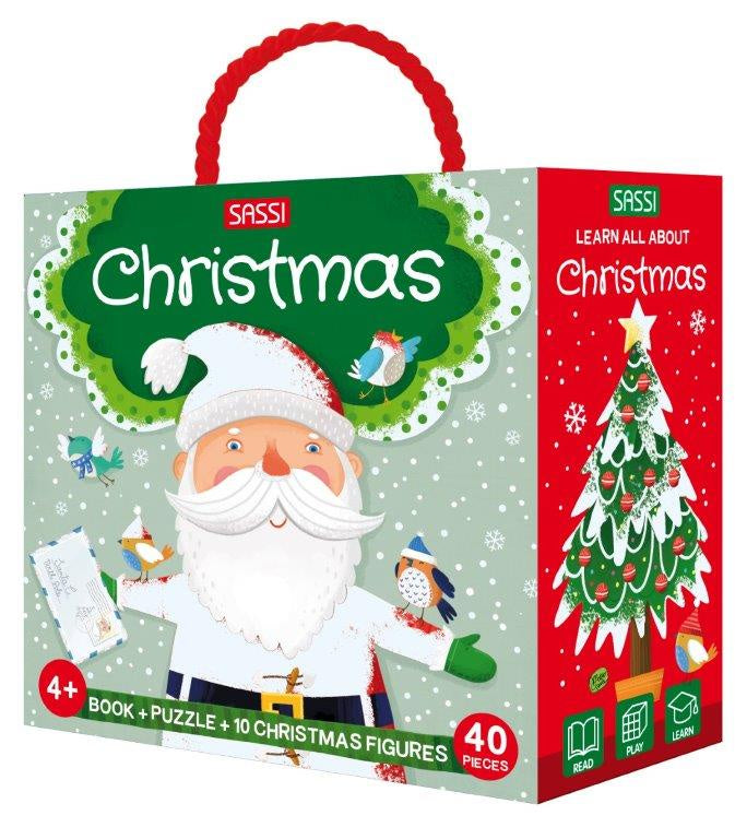 Sassi - Book, Puzzle 40 piece & 3D Figures Christmas