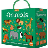 Sassi - Book, Puzzle 40 piece & 3D Figures Animals