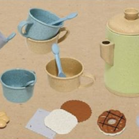 Bio Plastic Coffee Set and Biscuits