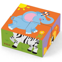 Viga - 6-Side Cube Puzzle Wild Animals