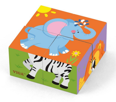 Viga - 6-Side Cube Puzzle Wild Animals
