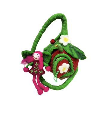 Himalayan Felt Co - Felt Pod Fairy Home Strawberry