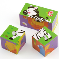 Viga - 6-Side Cube Puzzle Wild Animals