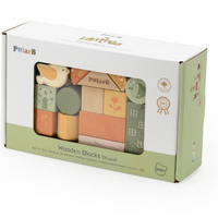 Viga - PolarB Wooden Blocks 50 piece Green Forest