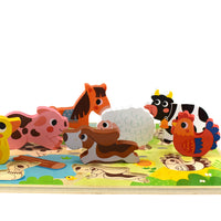 Tooky Toy - Chunky Puzzle Farm Animals
