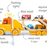 Wanborns - Light & Sound Wooden Car Carrier
