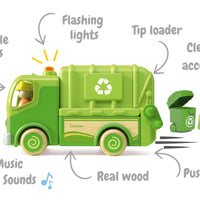 Wanborns - Light & Sound Wooden Recycle Sanitation Truck