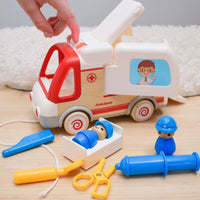 Wanborns - Light & Sound Wooden Ambulance