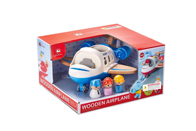 Wanborns - Light & Sound Wooden Airplane Assorted Colours