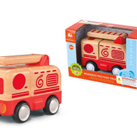 Wanborns - Lights & Sound Wooden Friction Vehicle Fire Engine