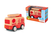 Wanborns - Lights & Sound Wooden Friction Vehicle Fire Engine