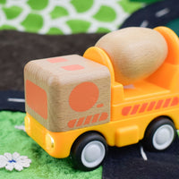 Wanborns - Lights & Sound Wooden Friction Vehicle Cement Mixer