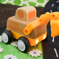 Wanborns - Light & Sound Wooden Friction Vehicle Digger