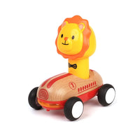 Wanborns - Wooden Press Go Racing Car Lion
